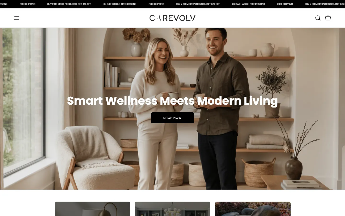 Carevolv homepage