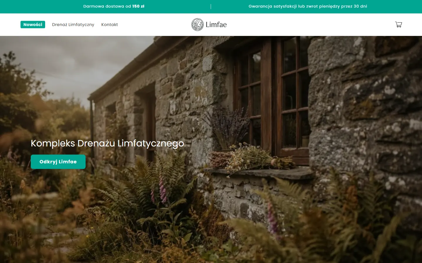 Limfae online store homepage, a Polish health brand Debbie supports